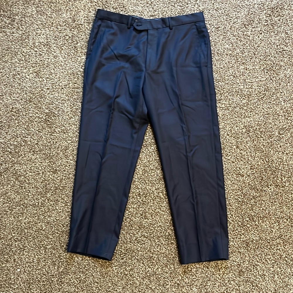 Peter Manning wool dress trousers navy blue-gray size 33x 27 (act 34 x27)